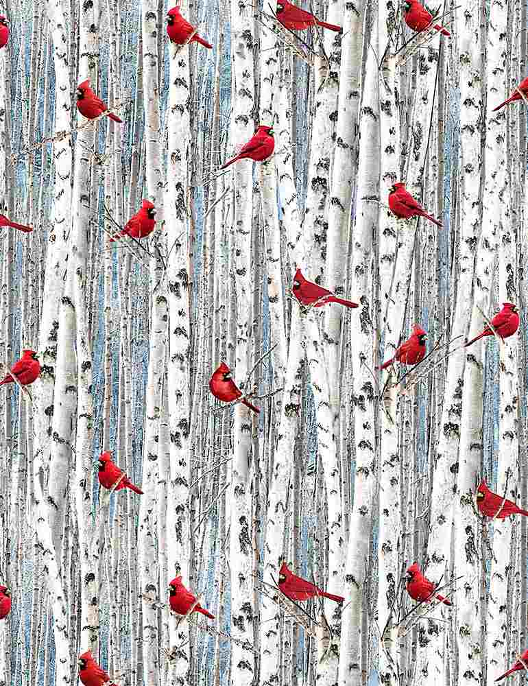 Red Cardinals on Birch Trees